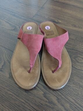 Fitflop Banda Red Leather Sandals Size 9